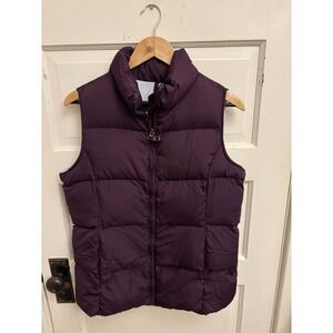 Lands' End Kids Down Puffer Vest Full Zip Purple Pockets Size XL (16)